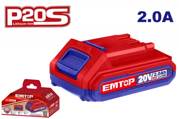 1 x Acumulator 2.0Ah litiu-ion, P20S - EBPK2001, EMTOP
