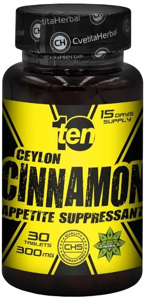 10/ten Ceylon Cinnamon, 300 mg, 30 tablete, Cvetita Herbal