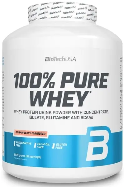 100% Pure Whey, căpșună, 2270 g, BioTech USA