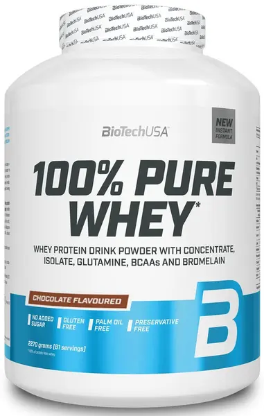 100% Pure Whey, ciocolată, 2270 g, BioTech USA