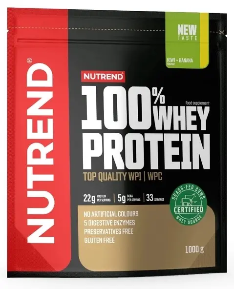 100% Whey Protein, kiwi și banană, 1000 g, Nutrend