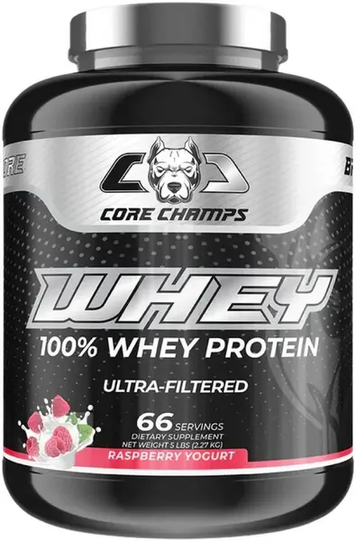 100% Whey Protein Ultra-Filtered, zmeură cu iaurt, 2270 g, Core Champs by Kai Greene