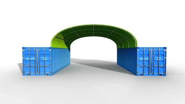 10x6 m Acoperisuri Container - 60m2 - verde - Default Title