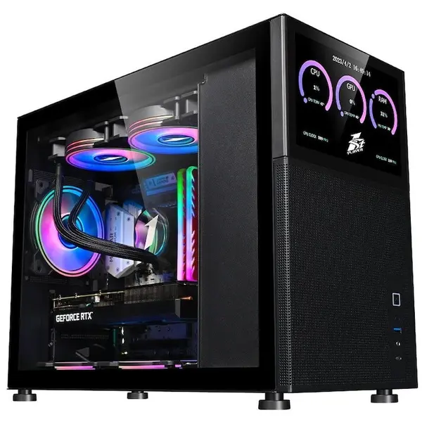1st PLAYER Carcasa 1stPLAYER Gaming Mi6-EV Emotion View, ARGB, Mid-Tower, fara sursa, culoare neagra