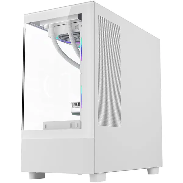 1st PLAYER Carcasa PC 1STPLAYER Gaming MI5, ARGB, Middle-Tower, M-ATX/ITX, fara sursa, Alb
