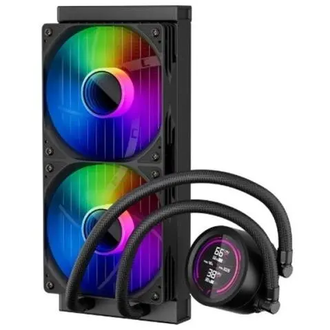1st PLAYER Cooler CPU 1st PLAYER Thunderstorm TS4 240, iluminare aRGB, 2 x 120mm, Negru