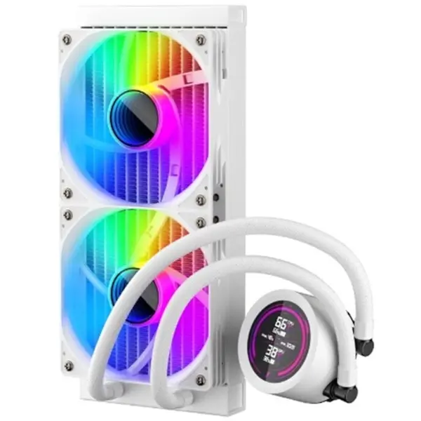 1st PLAYER Cooler Procesor 1st PLAYER Thunderstorm TS4 240, iluminare aRGB, 2 x 120mm, Alb