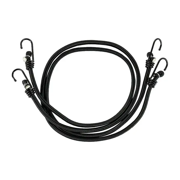 2 x Bungee Cords cu carlige M‑Tac – snururi elastice reglabile - NEGRU