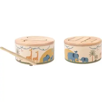 2Kids Toys Wooden Drum Safari jucărie muzicală