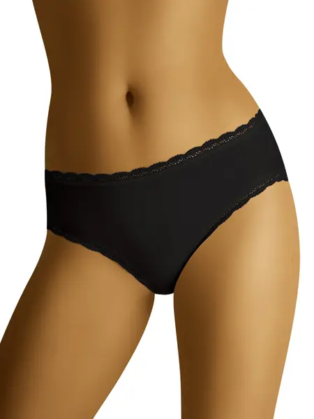 2XL - Chilot clasic tivit cu dantela Eco-Ra b Negru