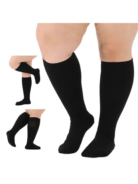 2XL - Ciorapi Compresivi Medicali Soxly Clasa I (15-21 mmHg) - Pana La Genunchi - Negru - Vârf Închis Ciorapi Compresivi Medicali Soxly Pana La Genunchi...