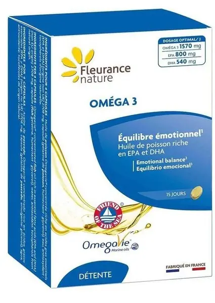 Омега 3, 392.5 mg, 60 capsule, Fleurance Nature