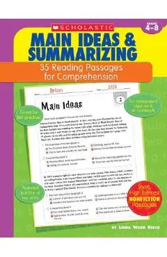 35 Reading Passages for Comprehension: Main Ideas & Summarizing: 35 Reading Passages for Comprehension - Linda Ward Beech