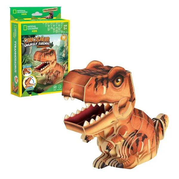 3D Puzzle Cubic Fun din 47 piese- Tiranozaur Rex