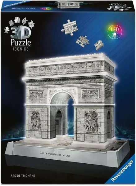 3D Puzzle Ravensburger din 216 piese - Arcul de Triumf cu lumini