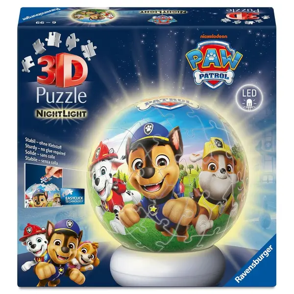 3D Puzzle Ravensburger din 72 piese -Patrula Cățelușilor (cu lumină)