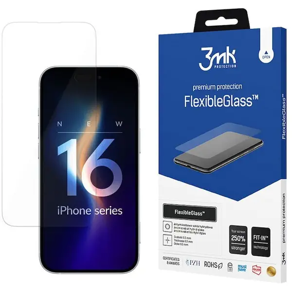 3MK Folie de protectie 3mk FlexibleGlass™ pentru iPhone 16