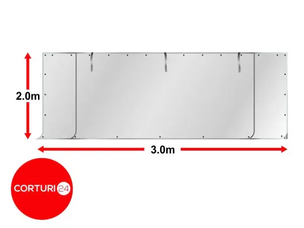 3x2 m Perete frontal - PVC 500 g/m2, alb - Default Title