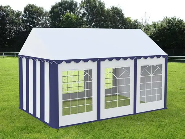 3x6 m Cort Evenimente ECONOMY, PVC 500g/m² albstru-alb - Default Title