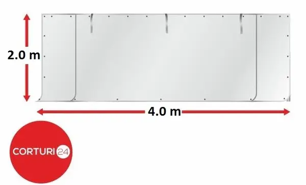 4x2 m Perete frontal - PVC 500 g/m2, alb - Default Title