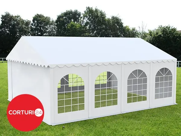 4x8 m Cort Evenimente PROFESSIONAL XXL, PVC alb - Default Title