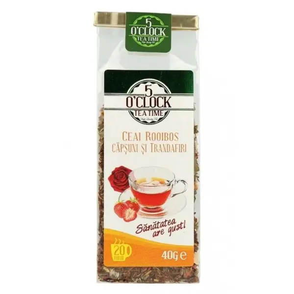 5 O'Clock Tea Rooibos Capsuni si Trandafiri 40g