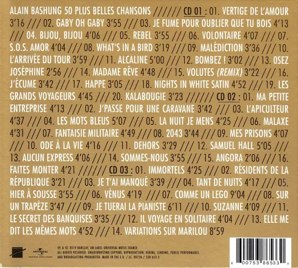 50 Plus Belles Chansons | Alain Bashung