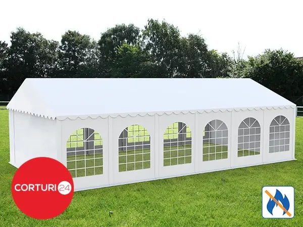 5X12 m Cort Evenimente PROFESSIONAL XXL, PVC ignifug alb - Default Title