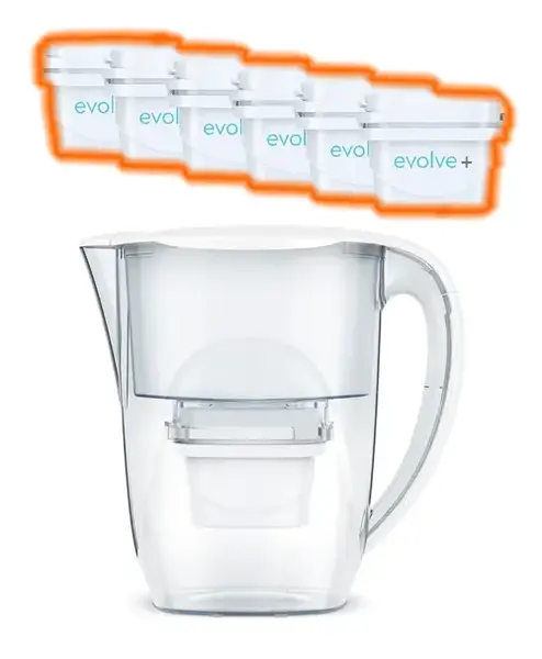6 filtre de apa Evolve + Cana filtranta Aqua Optima Oria, 2.8 litri (Alb)