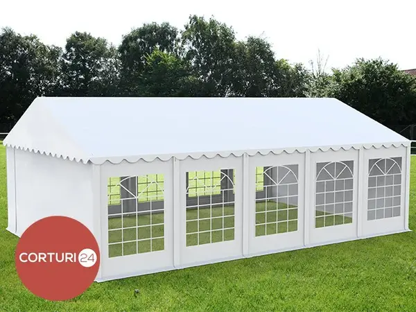 6x10 m Cort Evenimente ECONOMY, PVC alb - Default Title