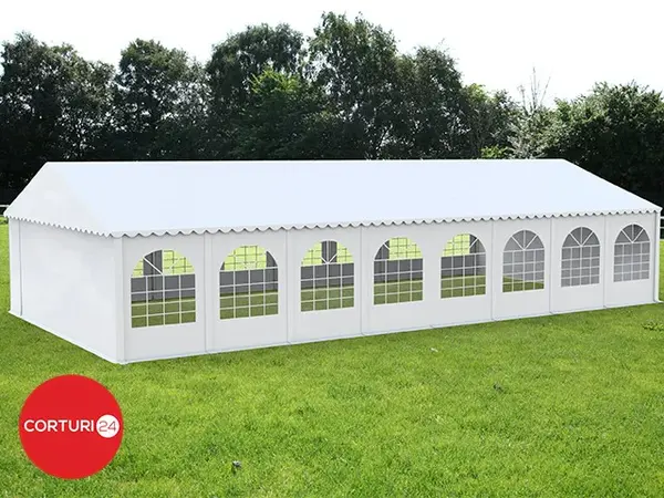 6x16m Cort Evenimente ECONOMY, PVC alb - Default Title