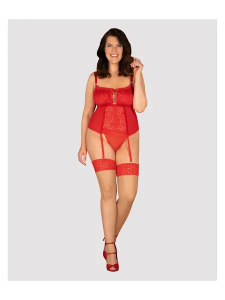6XL/7XL - Corset cu chilot tanga inclus Corset Blossmina Rosu