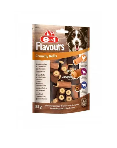 8IN1 Recompense crocante pentru caini Flavours Crunchy Rolls 85 g