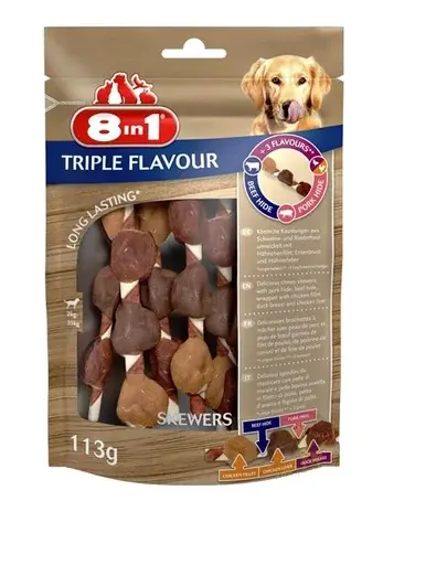 8IN1 Recompense Triple Flavour Skewers Frigărui cu carne 6 buc.