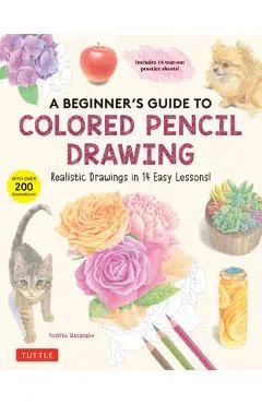 A Beginner's Guide to Colored Pencil Drawing: Realistic Drawings in 14 Easy Lessons! (with Over 200 Illustrations) - Yoshiko Watanabe