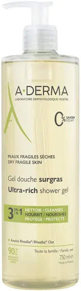 A-Derma Essentiel Care Gel de duș ultra-bogat, 750 ml