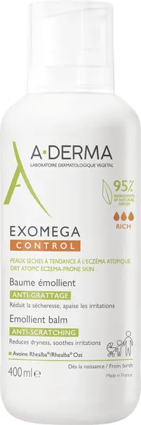 A-Derma Exomega Control Balsam emolient anti-scărpinat, 400 ml