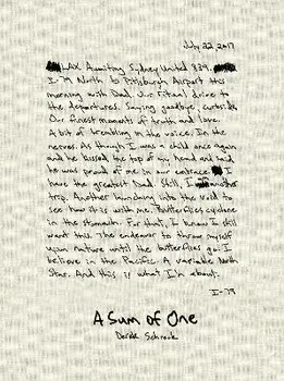 A Sum of One. Being In-Focus From An Arrangement Of Places Traveled, Hardback/Derek Schrock