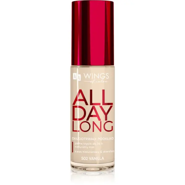 AA Wings of Color All Day Long Long Lasting Foundation machiaj persistent culoare 502 Vanilla 30 ml
