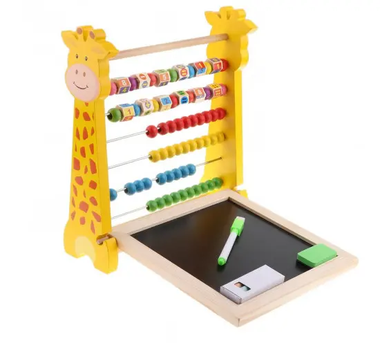 Abac Montessori din lemn cu tabla scris si piese magnetice - copii 3 ani+