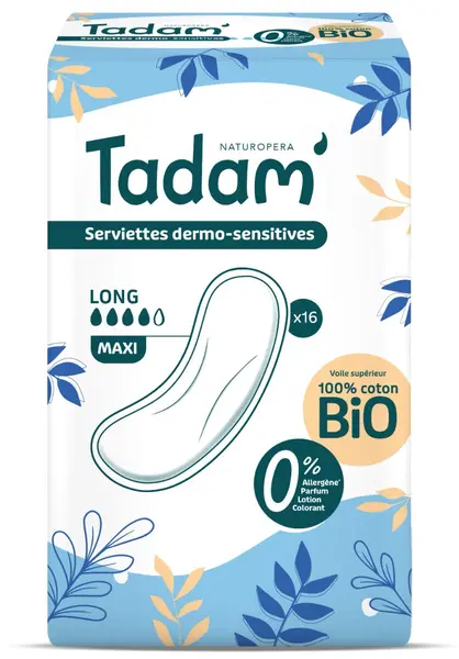 Absorbante BIO hipoalergenice Maxi Long, 16 bucati, Tadam