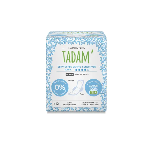 Absorbante BIO hipoalergenice Ultra Super+, 12 bucati, Tadam