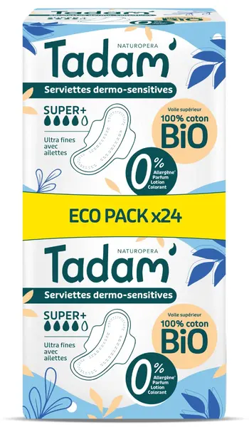 Absorbante BIO hipoalergenice Ultra Super+, 24 bucati, Tadam