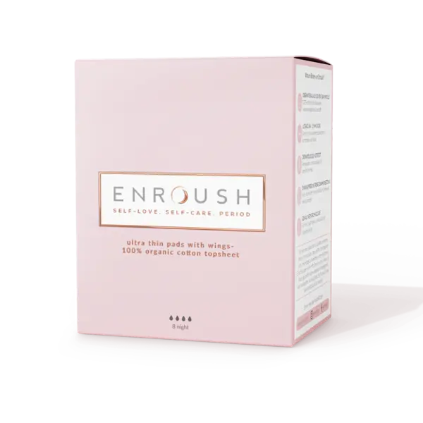 Absorbante din bumbac organic noapte – 8 bucăți Enroush Absorbante din bumbac organic noapte – 8 bucăți Enroush