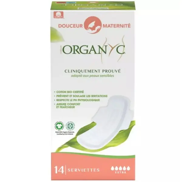 Absorbante Extra pentru Perioada de dupa Nastere, 14 Bucati, Organyc