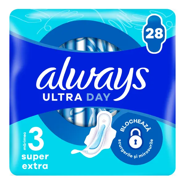 Absorbante Ultra Day Super Extra, marimea 3, 12 bucati, Always