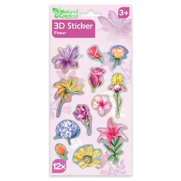 Abtibilduri 3D, Avenir, Natural Creation, Flori, 12 bucati