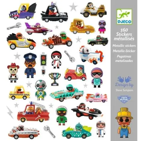 Abtibilduri metalice Vehicule, Djeco