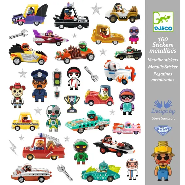 Abtibilduri metalice Vehicule, Djeco
