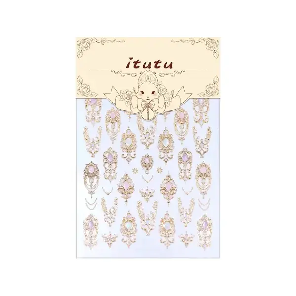 Abtibilduri unghii 3D Marquise, STICKER01, Auriu